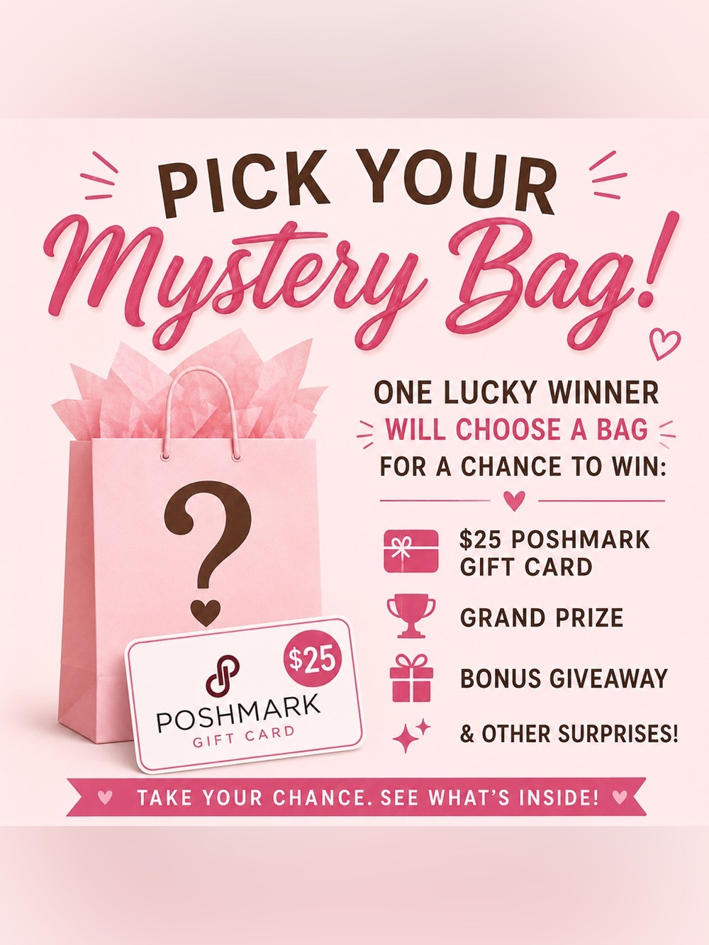 $25 Poshmark Gift Card or Pick a Mystery Bag + 🆓 Shipping